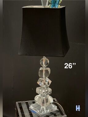 Crystal Table Lamp with Black Shade
